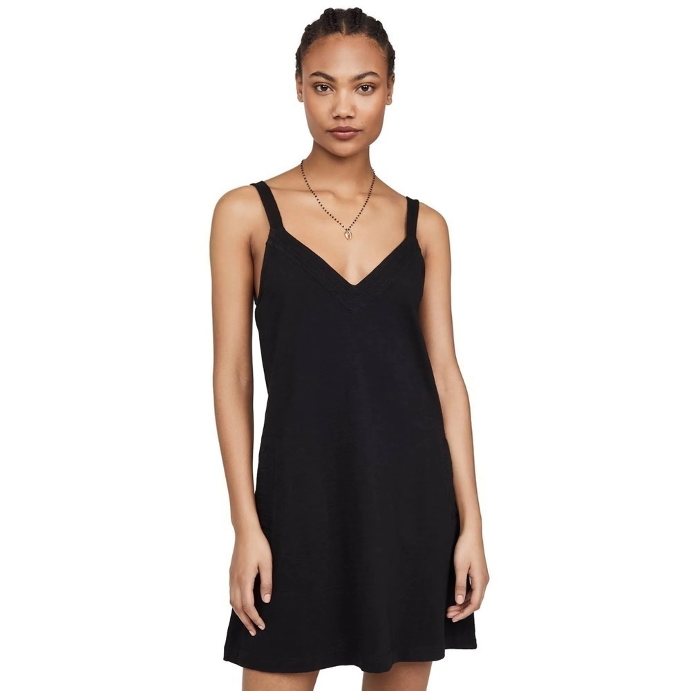 NATION LTD LARKIN A-LINE MINI DRESS IN JET BLACK